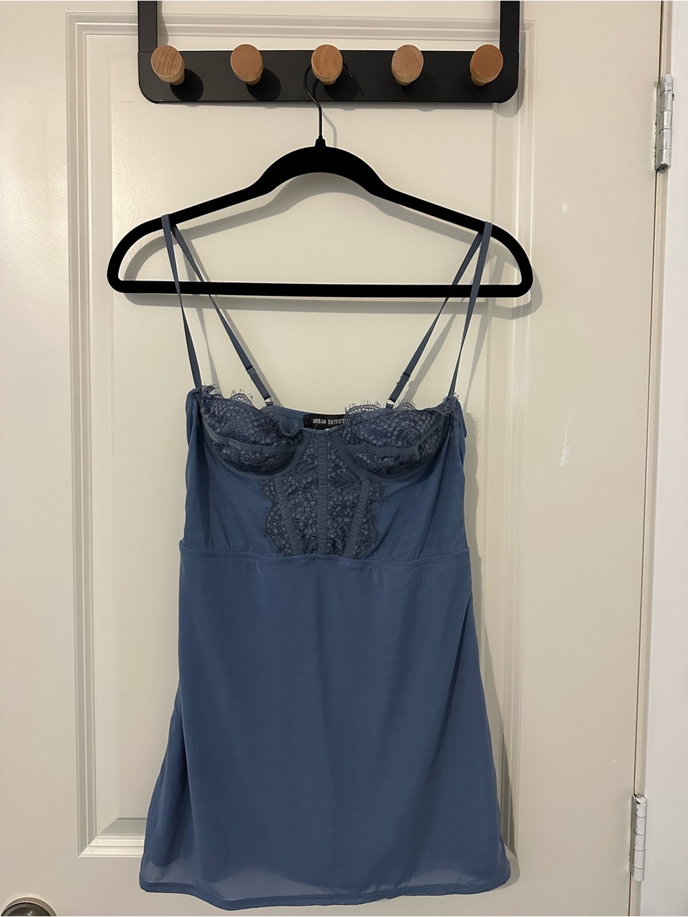 Urban Outfitters Dusty Blue Lace-Trim dress